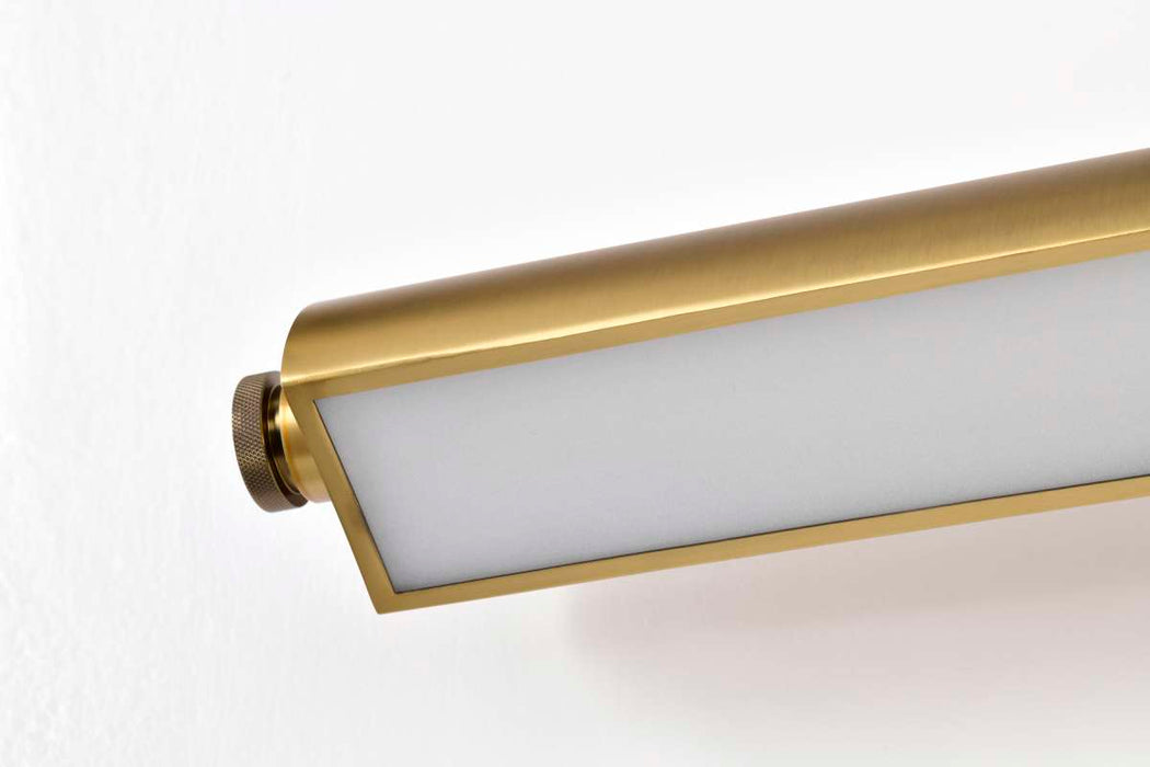 Vanity Nuvo 62-2362 Auden - 36 Inch LED Vanity - 3 CCT Selectable - Vintage Brass Finish - Acrylic Lens Nuvo