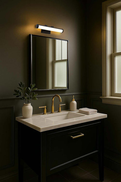 Vanity Nuvo 62-2365 Cora - 18 Inch LED Vanity - 3 CCT Selectable - Black Finish - Acrylic Lens Nuvo