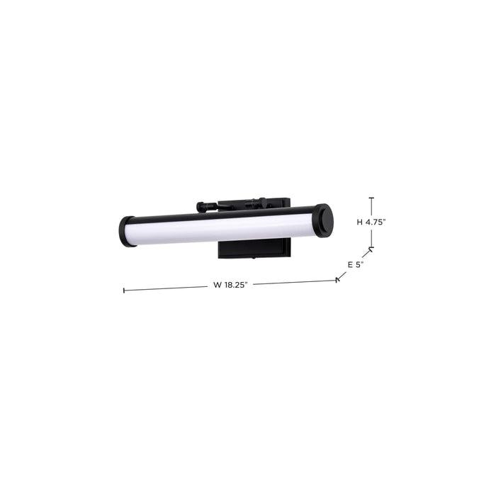Vanity Nuvo 62-2365 Cora - 18 Inch LED Vanity - 3 CCT Selectable - Black Finish - Acrylic Lens Nuvo
