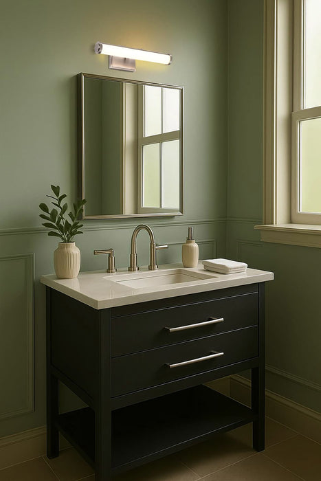 Vanity Nuvo 62-2366 Cora - 18 Inch LED Vanity - 3 CCT Selectable - Brushed Nickel Finish - Acrylic Lens Nuvo