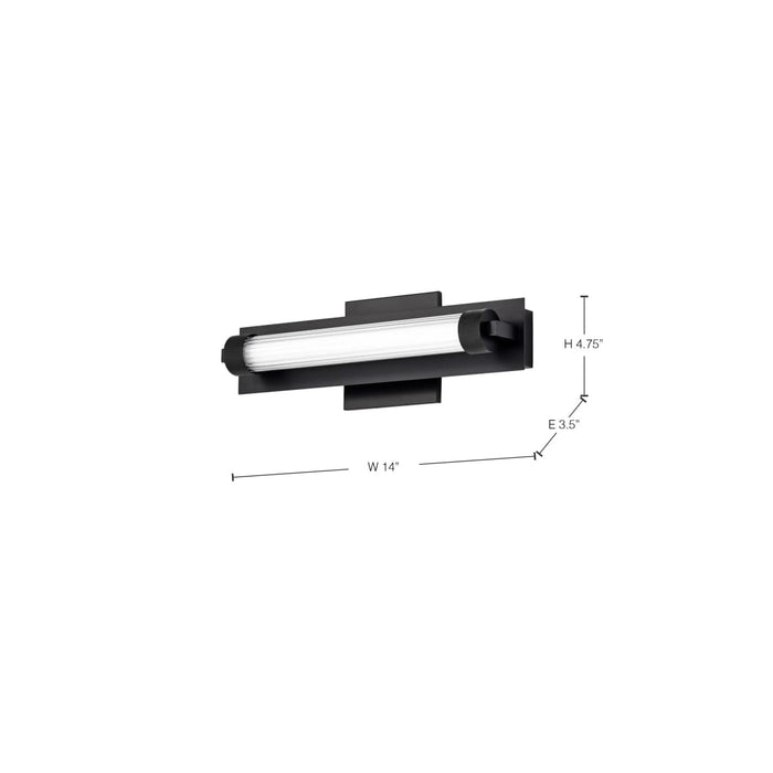 Vanity Nuvo 62-2380 Larissa - 14 Inch LED Vanity - 3000K CCT - Black Finish - Opaque Glass Nuvo