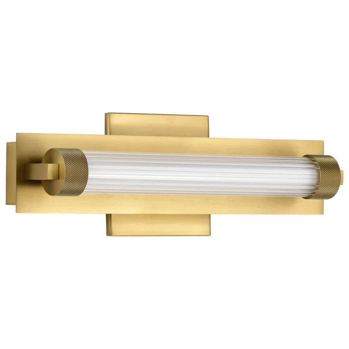 Vanity Nuvo 62-2382 Larissa - 14 Inch LED Vanity - 3000K CCT - Vintage Brass Finish - Opaque Glass Nuvo