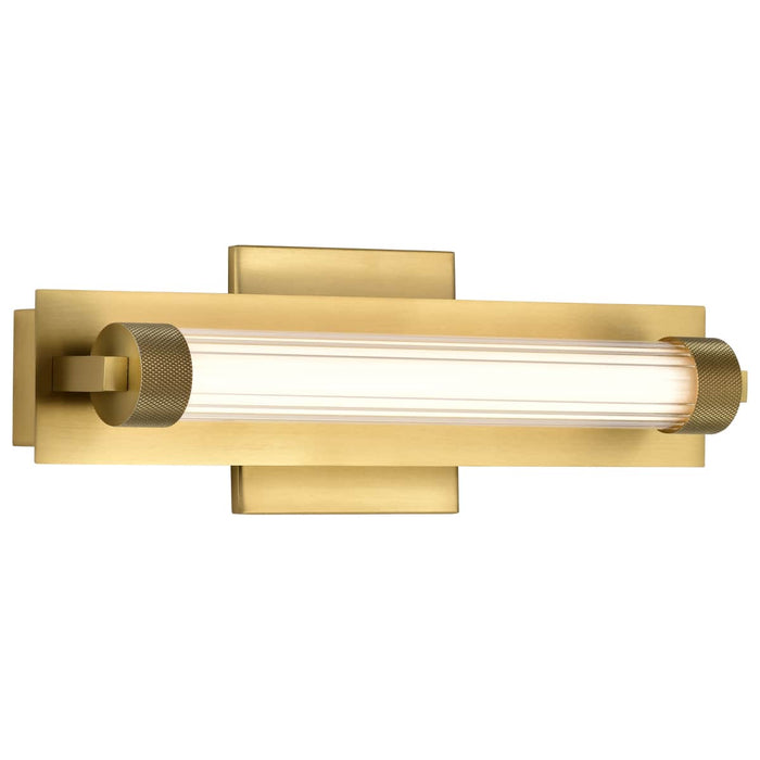 Vanity Nuvo 62-2382 Larissa - 14 Inch LED Vanity - 3000K CCT - Vintage Brass Finish - Opaque Glass Nuvo