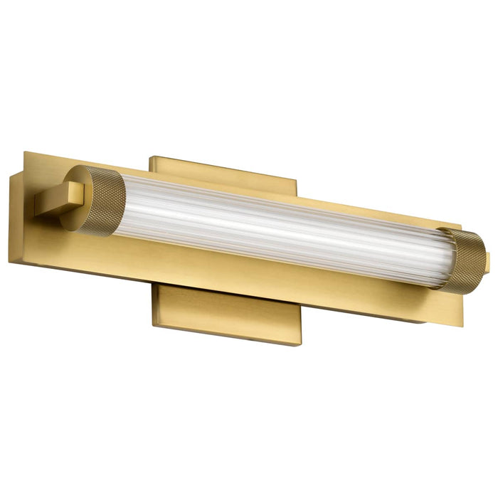 Vanity Nuvo 62-2382 Larissa - 14 Inch LED Vanity - 3000K CCT - Vintage Brass Finish - Opaque Glass Nuvo
