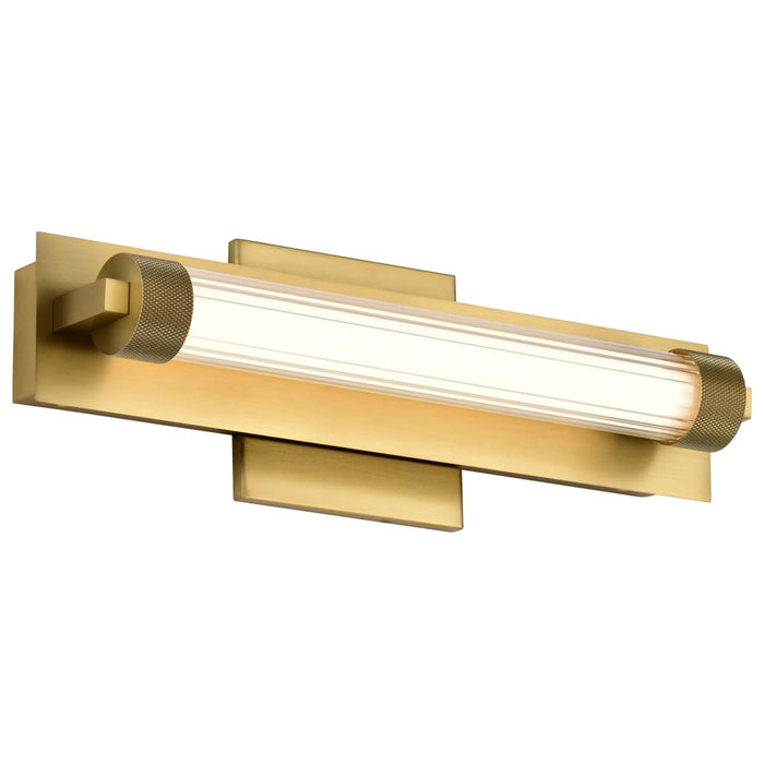 Vanity Nuvo 62-2382 Larissa - 14 Inch LED Vanity - 3000K CCT - Vintage Brass Finish - Opaque Glass Nuvo