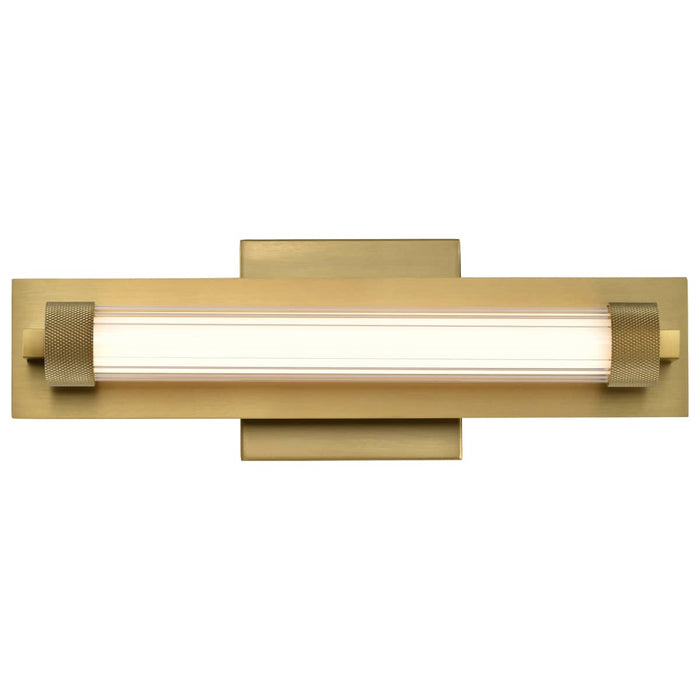 Vanity Nuvo 62-2382 Larissa - 14 Inch LED Vanity - 3000K CCT - Vintage Brass Finish - Opaque Glass Nuvo