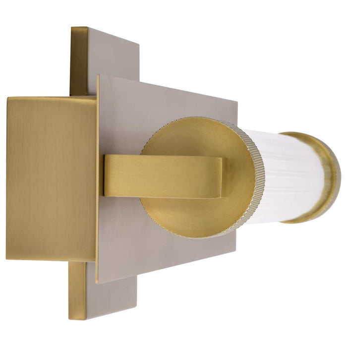 Vanity Nuvo 62-2382 Larissa - 14 Inch LED Vanity - 3000K CCT - Vintage Brass Finish - Opaque Glass Nuvo