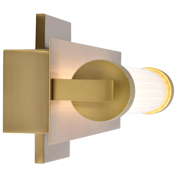 Vanity Nuvo 62-2382 Larissa - 14 Inch LED Vanity - 3000K CCT - Vintage Brass Finish - Opaque Glass Nuvo