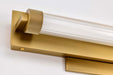 Vanity Nuvo 62-2382 Larissa - 14 Inch LED Vanity - 3000K CCT - Vintage Brass Finish - Opaque Glass Nuvo