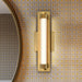 Vanity Nuvo 62-2382 Larissa - 14 Inch LED Vanity - 3000K CCT - Vintage Brass Finish - Opaque Glass Nuvo