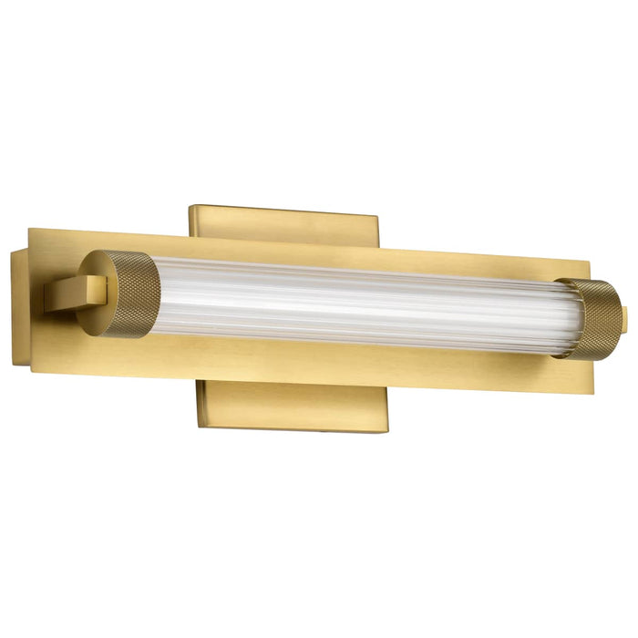 Vanity Nuvo 62-2382 Larissa - 14 Inch LED Vanity - 3000K CCT - Vintage Brass Finish - Opaque Glass Nuvo