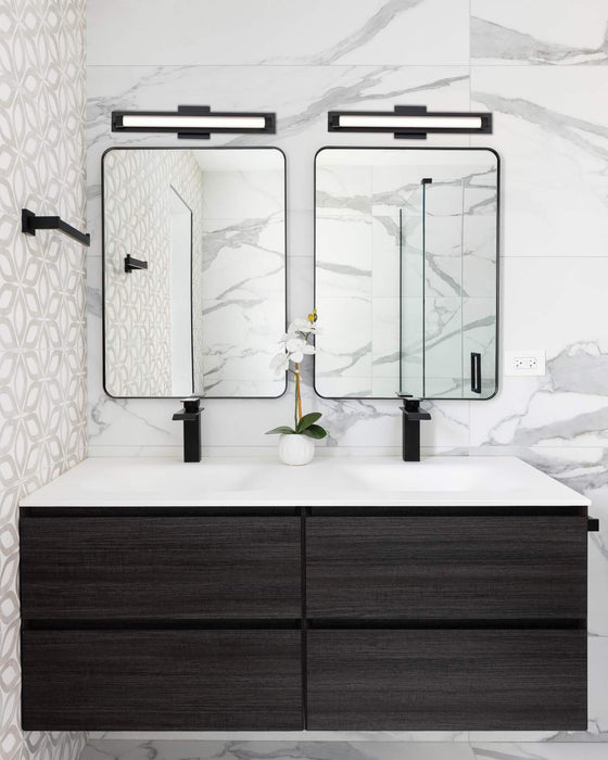 Vanity Nuvo 62-2385 Larissa - 24 Inch LED Vanity - 3000K CCT - Black Finish - Opaque Glass Nuvo