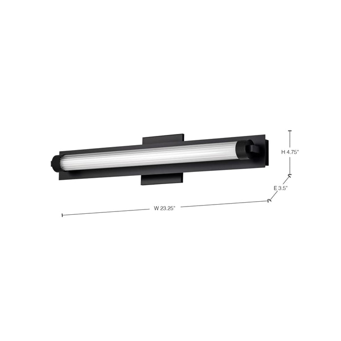 Vanity Nuvo 62-2385 Larissa - 24 Inch LED Vanity - 3000K CCT - Black Finish - Opaque Glass Nuvo