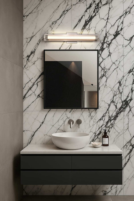 Vanity Nuvo 62-2386 Larissa - 24 Inch LED Vanity - 3000K CCT - Brushed Nickel Finish - Opaque Glass Nuvo