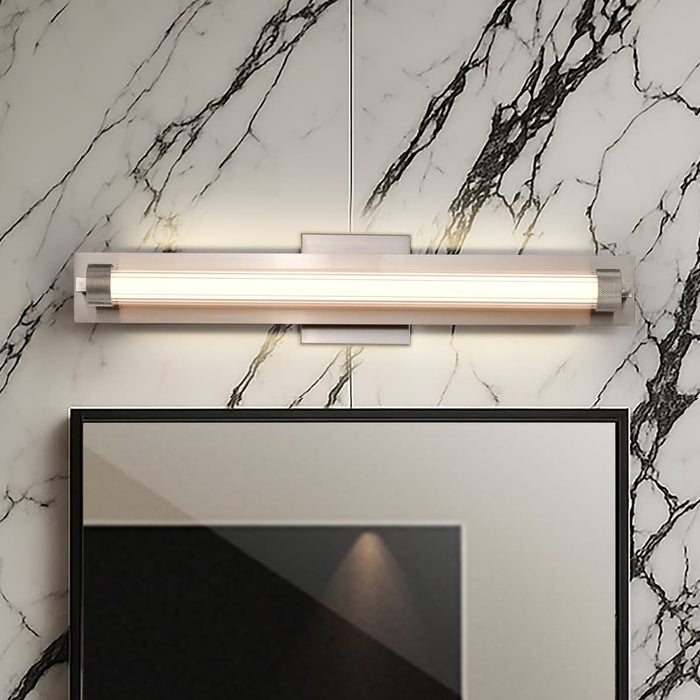 Vanity Nuvo 62-2386 Larissa - 24 Inch LED Vanity - 3000K CCT - Brushed Nickel Finish - Opaque Glass Nuvo