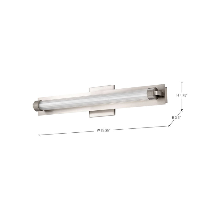 Vanity Nuvo 62-2386 Larissa - 24 Inch LED Vanity - 3000K CCT - Brushed Nickel Finish - Opaque Glass Nuvo