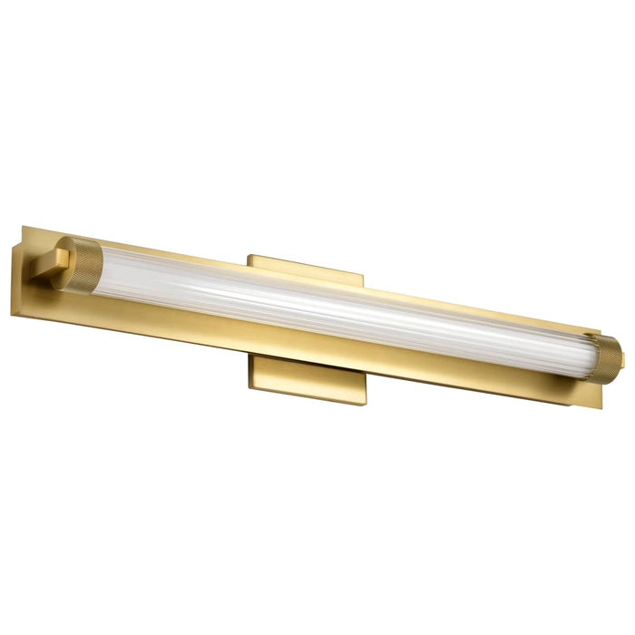 Vanity Nuvo 62-2387 Larissa - 24 Inch LED Vanity - 3000K CCT - Vintage Brass Finish - Opaque Glass Nuvo