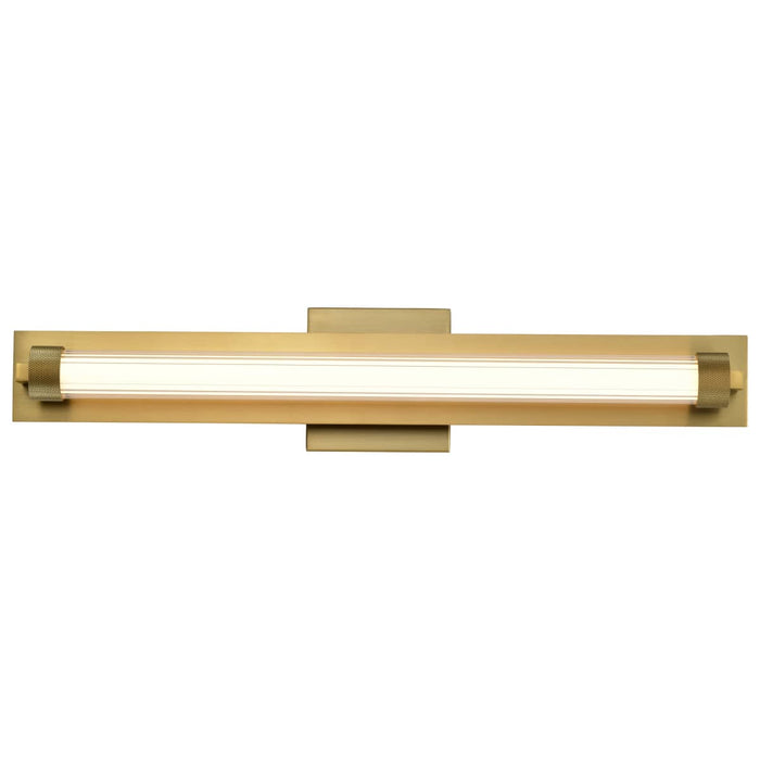 Vanity Nuvo 62-2387 Larissa - 24 Inch LED Vanity - 3000K CCT - Vintage Brass Finish - Opaque Glass Nuvo