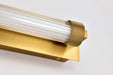 Vanity Nuvo 62-2387 Larissa - 24 Inch LED Vanity - 3000K CCT - Vintage Brass Finish - Opaque Glass Nuvo