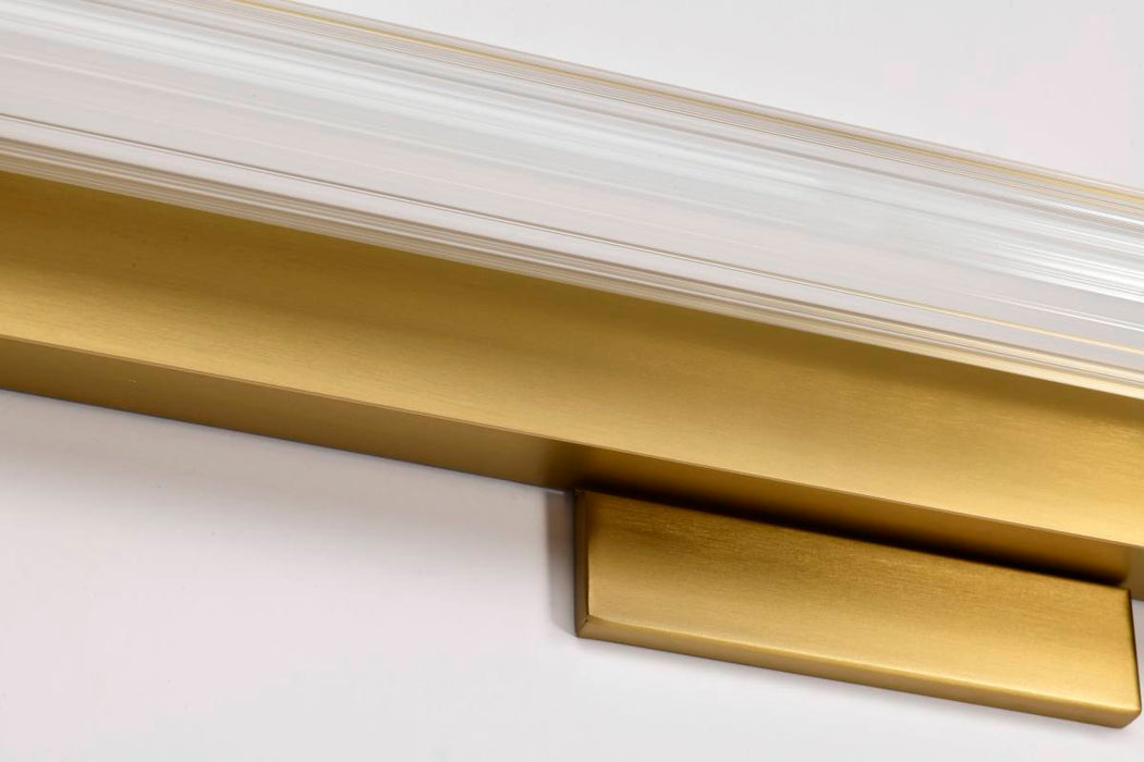 Vanity Nuvo 62-2387 Larissa - 24 Inch LED Vanity - 3000K CCT - Vintage Brass Finish - Opaque Glass Nuvo