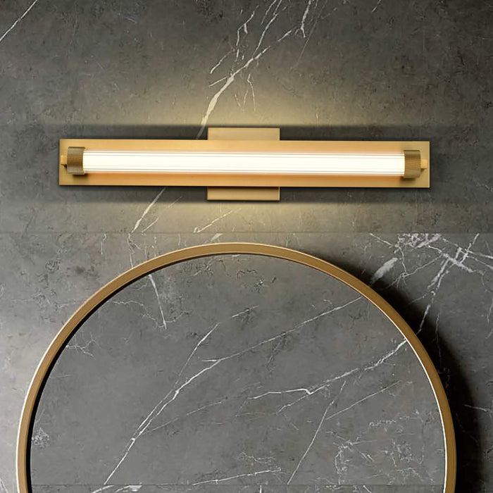 Vanity Nuvo 62-2387 Larissa - 24 Inch LED Vanity - 3000K CCT - Vintage Brass Finish - Opaque Glass Nuvo