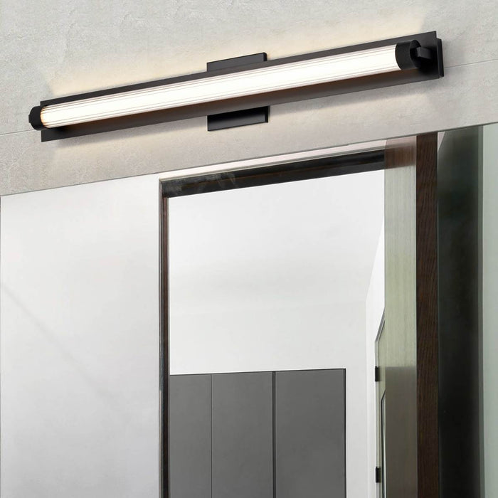 Vanity Nuvo 62-2390 Larissa - 32 Inch LED Vanity - 3000K CCT - Black Finish - Opaque Glass Nuvo