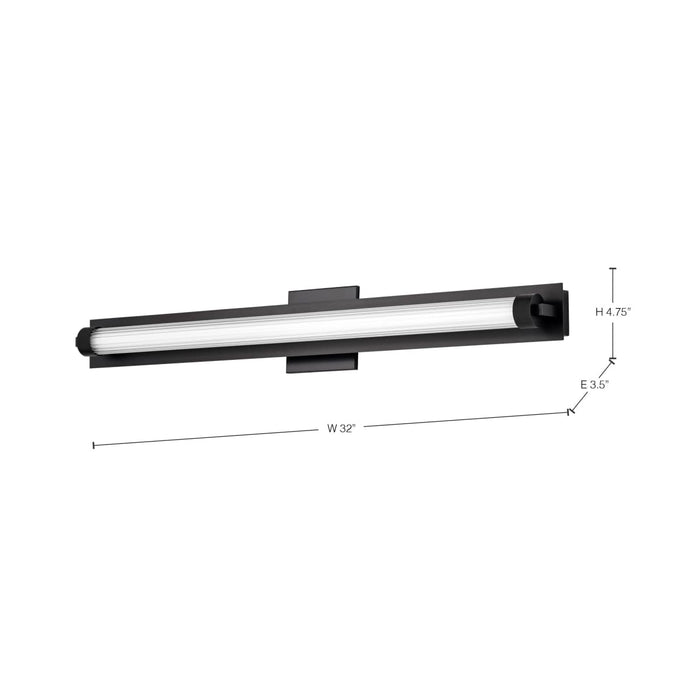 Vanity Nuvo 62-2390 Larissa - 32 Inch LED Vanity - 3000K CCT - Black Finish - Opaque Glass Nuvo