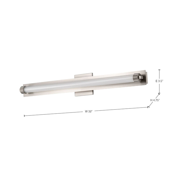 Vanity Nuvo 62-2391 Larissa - 32 Inch LED Vanity - 3000K CCT - Brushed Nickel Finish - Opaque Glass Nuvo