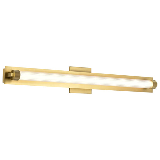 Vanity Nuvo 62-2392 Larissa - 32 Inch LED Vanity - 3000K CCT - Vintage Brass Finish - Opaque Glass Nuvo