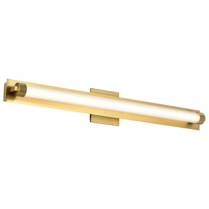 Vanity Nuvo 62-2392 Larissa - 32 Inch LED Vanity - 3000K CCT - Vintage Brass Finish - Opaque Glass Nuvo