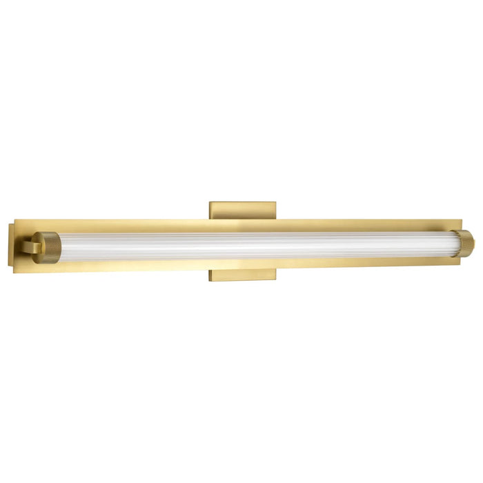 Vanity Nuvo 62-2392 Larissa - 32 Inch LED Vanity - 3000K CCT - Vintage Brass Finish - Opaque Glass Nuvo