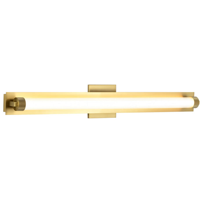 Vanity Nuvo 62-2392 Larissa - 32 Inch LED Vanity - 3000K CCT - Vintage Brass Finish - Opaque Glass Nuvo