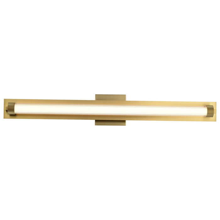 Vanity Nuvo 62-2392 Larissa - 32 Inch LED Vanity - 3000K CCT - Vintage Brass Finish - Opaque Glass Nuvo