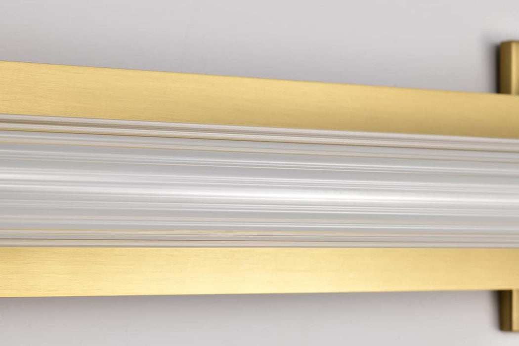 Vanity Nuvo 62-2392 Larissa - 32 Inch LED Vanity - 3000K CCT - Vintage Brass Finish - Opaque Glass Nuvo