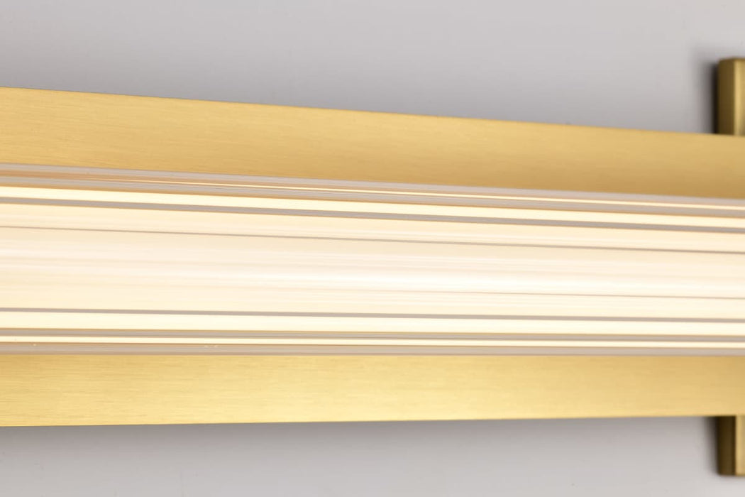Vanity Nuvo 62-2392 Larissa - 32 Inch LED Vanity - 3000K CCT - Vintage Brass Finish - Opaque Glass Nuvo