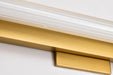 Vanity Nuvo 62-2392 Larissa - 32 Inch LED Vanity - 3000K CCT - Vintage Brass Finish - Opaque Glass Nuvo