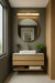 Vanity Nuvo 62-2392 Larissa - 32 Inch LED Vanity - 3000K CCT - Vintage Brass Finish - Opaque Glass Nuvo
