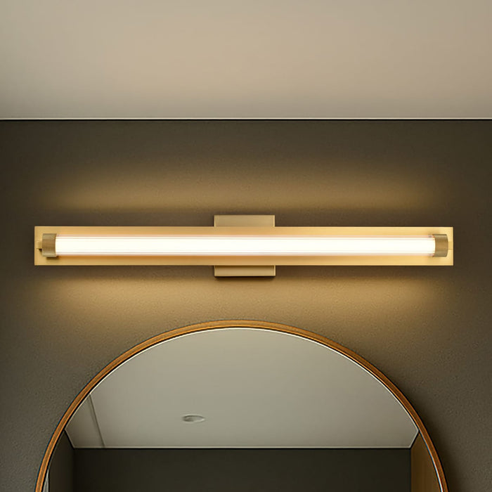 Vanity Nuvo 62-2392 Larissa - 32 Inch LED Vanity - 3000K CCT - Vintage Brass Finish - Opaque Glass Nuvo