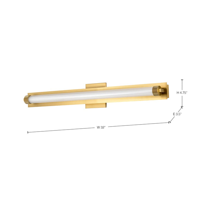 Vanity Nuvo 62-2392 Larissa - 32 Inch LED Vanity - 3000K CCT - Vintage Brass Finish - Opaque Glass Nuvo