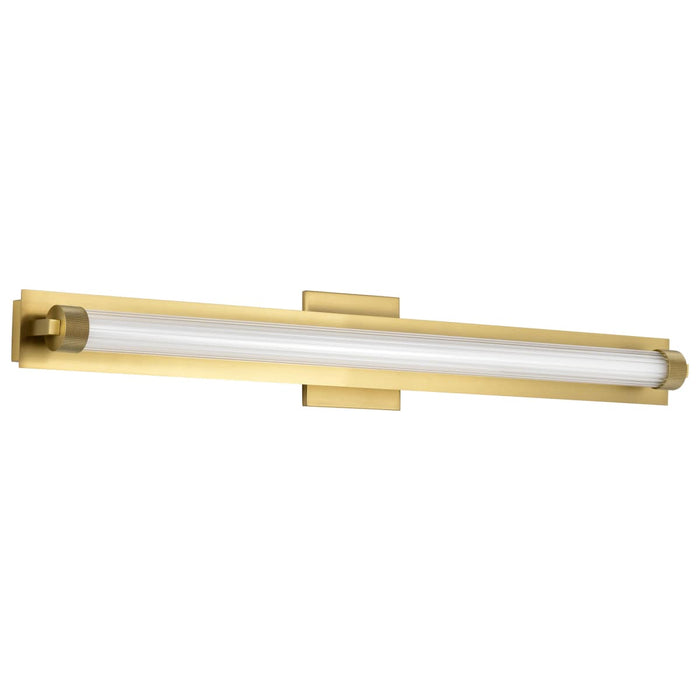 Vanity Nuvo 62-2392 Larissa - 32 Inch LED Vanity - 3000K CCT - Vintage Brass Finish - Opaque Glass Nuvo