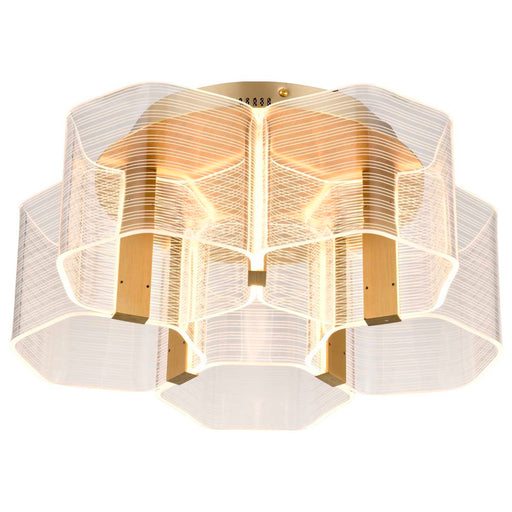 Flush Mount Nuvo 62-2401 Kenzo - LED 5 Light Flush Mount - Vintage Brass Finish - Light Guide Panel Nuvo