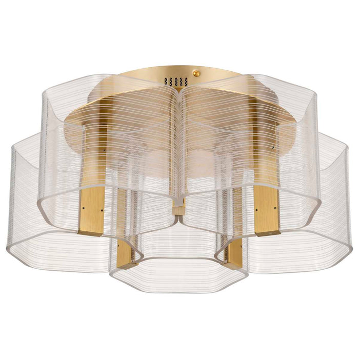 Flush Mount Nuvo 62-2401 Kenzo - LED 5 Light Flush Mount - Vintage Brass Finish - Light Guide Panel Nuvo