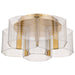 Flush Mount Nuvo 62-2401 Kenzo - LED 5 Light Flush Mount - Vintage Brass Finish - Light Guide Panel Nuvo