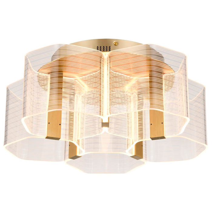 Flush Mount Nuvo 62-2401 Kenzo - LED 5 Light Flush Mount - Vintage Brass Finish - Light Guide Panel Nuvo