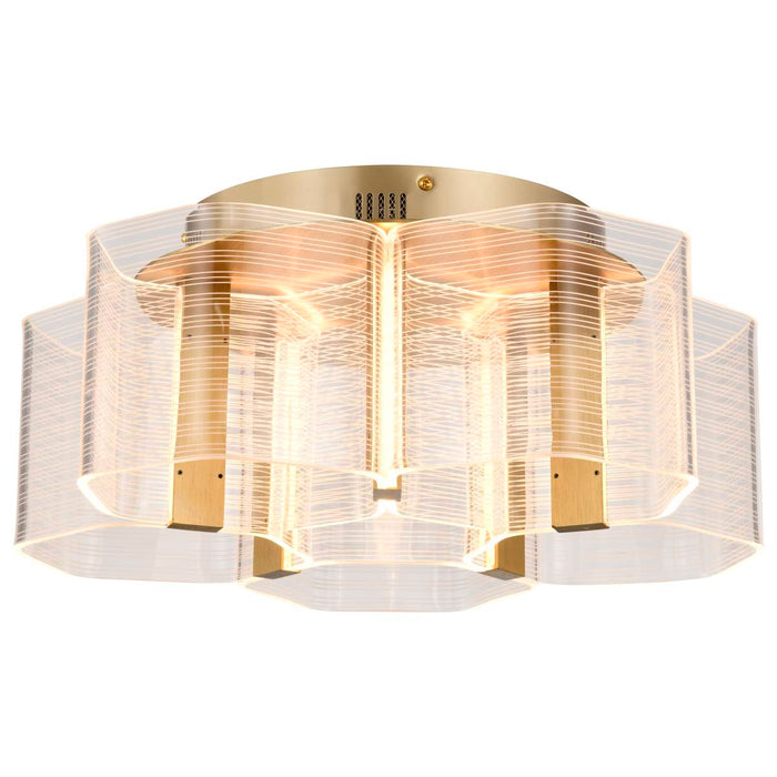 Flush Mount Nuvo 62-2401 Kenzo - LED 5 Light Flush Mount - Vintage Brass Finish - Light Guide Panel Nuvo