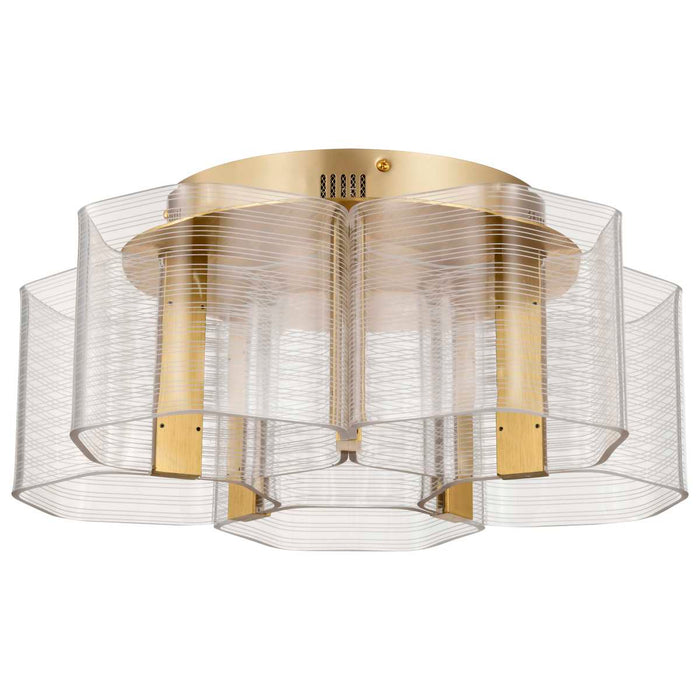 Flush Mount Nuvo 62-2401 Kenzo - LED 5 Light Flush Mount - Vintage Brass Finish - Light Guide Panel Nuvo