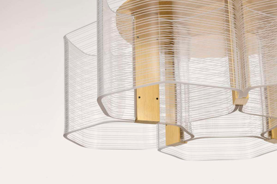 Flush Mount Nuvo 62-2401 Kenzo - LED 5 Light Flush Mount - Vintage Brass Finish - Light Guide Panel Nuvo