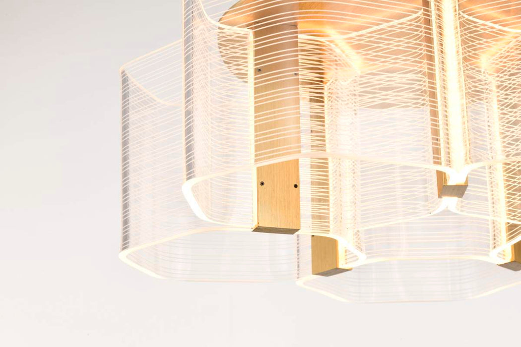 Flush Mount Nuvo 62-2401 Kenzo - LED 5 Light Flush Mount - Vintage Brass Finish - Light Guide Panel Nuvo