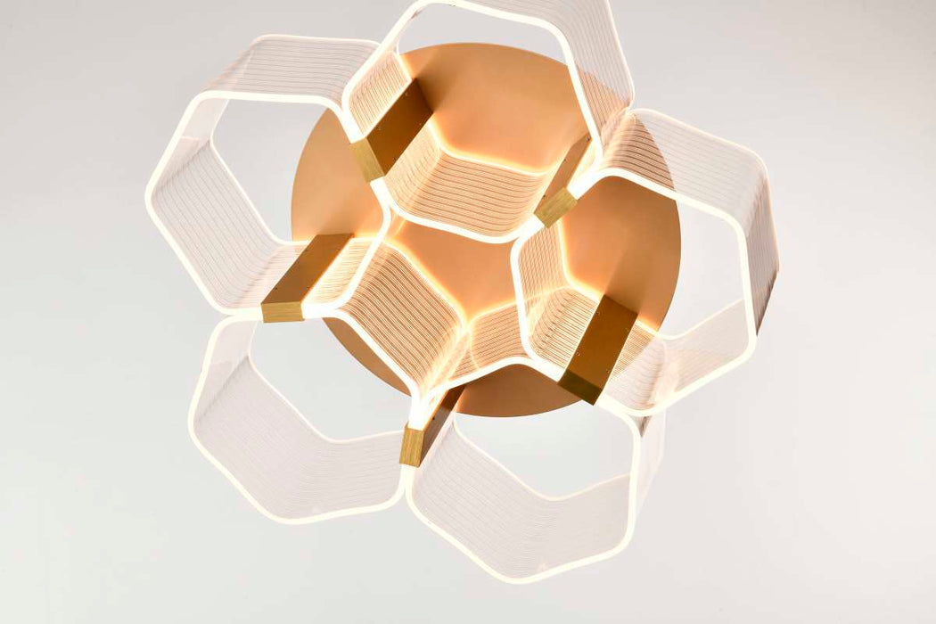 Flush Mount Nuvo 62-2401 Kenzo - LED 5 Light Flush Mount - Vintage Brass Finish - Light Guide Panel Nuvo