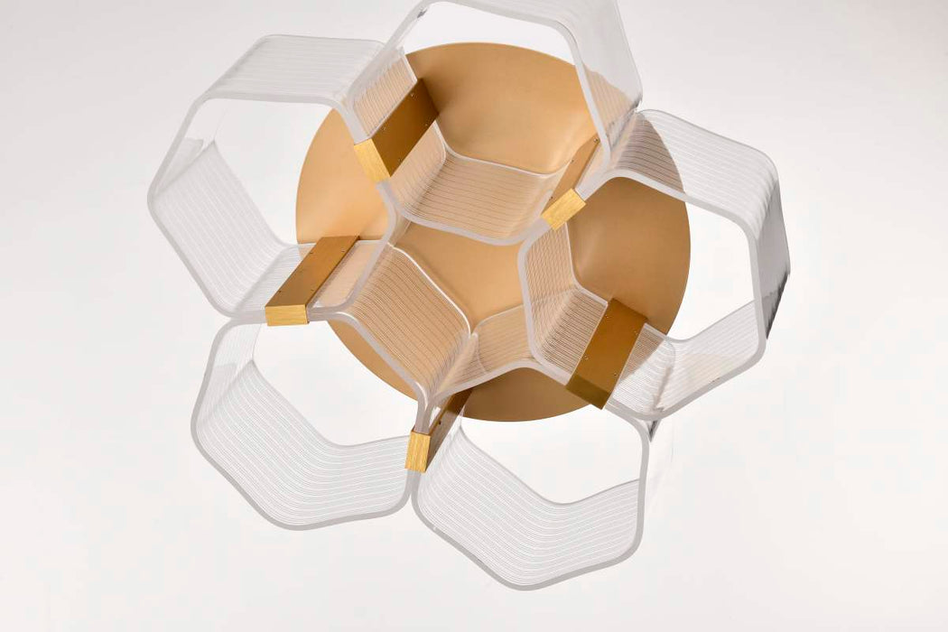 Flush Mount Nuvo 62-2401 Kenzo - LED 5 Light Flush Mount - Vintage Brass Finish - Light Guide Panel Nuvo